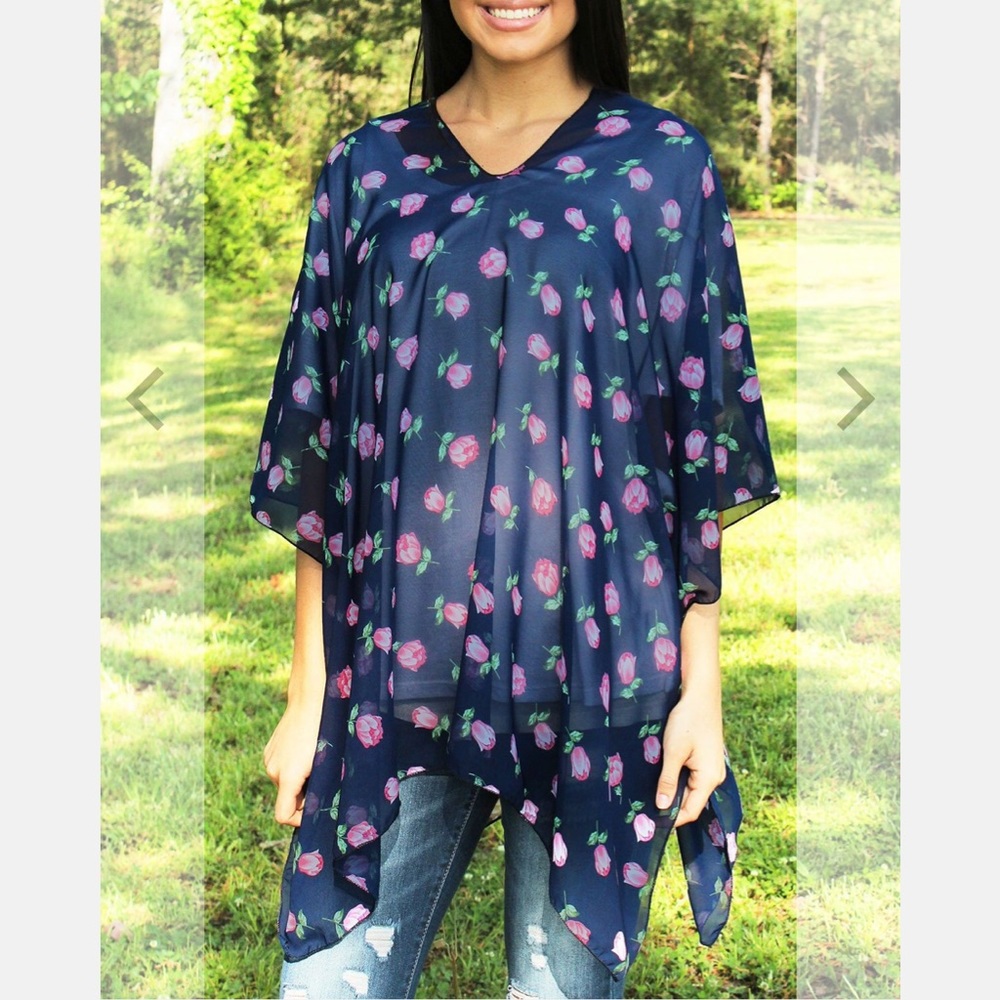 Navy Romance On My Mind Poncho